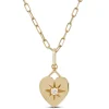 Ikuma Diamond Paperclip Necklace with Heart Pendant, 14K Yellow Gold Sale