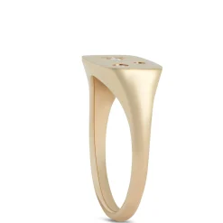 Ikuma Diamon Signet Pinky Ring, 14K Yellow Gold Outlet