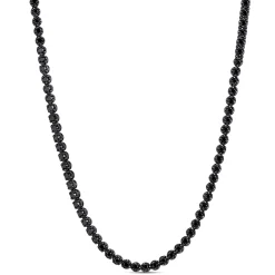 24-Inch Black Diamond Necklace, Rhodium Sterling Silver Outlet