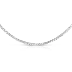 22-Inch Box Chain Necklace, 14K White Gold Discount