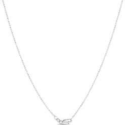18-Inch Diamond Cut Bead Necklace, 14K White Gold Outlet