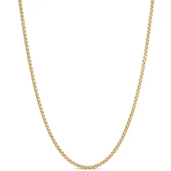 18-Inch Hollow Round Link Necklace, 14K Yellow Gold New