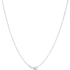 18-Inch Mooncut Bead Necklace, 14K White Gold Best