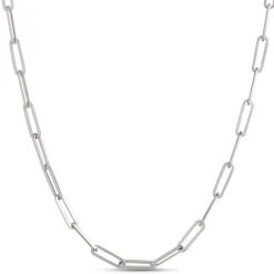 18-Inch Paperclip Chain, 14K White Gold Outlet