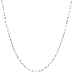 18-Inch Paperclip Chain, 14K White Gold