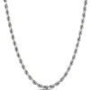 24-Inch Rope Link Necklace, 14K White Gold Clearance