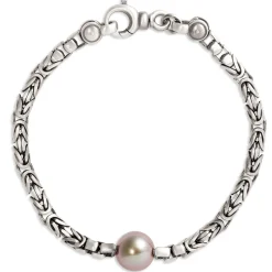 8.5-Inch Ruthenium and Pearl Bracelet New