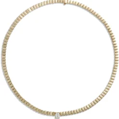 17-Inch Solitaire Radiant Diamond Necklace, 14K Yellow Gold Outlet