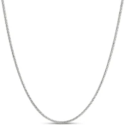 22-Inch Spiga Link Necklace, 14K White Gold New