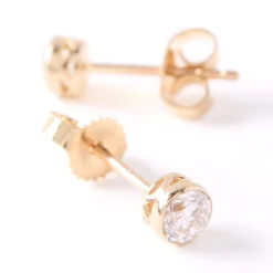 Invisible Bezel Classic Round Diamond Studs, ½ Carat, 14K Yellow Gold Online