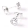Invisible Bezel Classic Round Diamond Studs, 1 Carat, 14K White Gold Hot