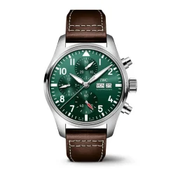 IWC Pilot's Watch 41 Green Dial Leather Chronograph, 41mm Online