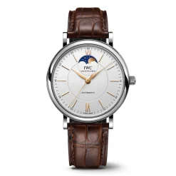 IWC Portofino Automatic Moon Phase Silver Dial Watch, 41mm Outlet