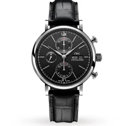 IWC Portofino Chronograph Black Dial Watch, 42mm New