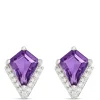 Kite Amethyst Diamond Studs, 14K White Gold Online