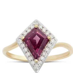 Kite Purple Garnet Gemstone Ring, 14K Yellow Gold Discount