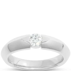Knife Edge Diamond Ring, 18K White Gold