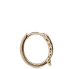 Leaf Hoop Diamond Hoop Earrings, 14K Yellow Gold