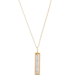 Linear Frame Diamond Pendant, 14k Two-Tone New