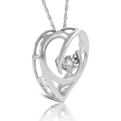 Love's Pulse Diamond Heart Pendant 14K Clearance