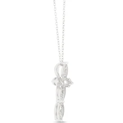 Marquise Diamond Cross Necklace, 2 Total Carat Weight, 14K White Gold Outlet