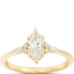 Marquise Diamond Engagement Ring, 9/10 Carat Total Weight, 14K Yellow Gold New