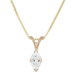 Marquise Diamond Pendant, ¾ Carat Total Weight, 14K Yellow Gold Discount