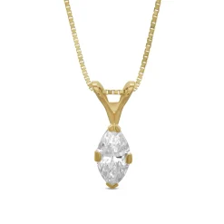 Marquise Diamond Pendant, ⅓ Carat Total Weight, 14K Yellow Gold Online