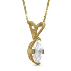 Marquise Diamond Pendant, ½ Carat Total Weight, 14K Yellow Gold New