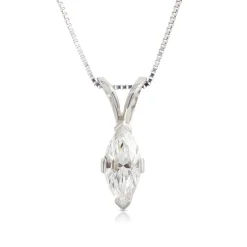 Marquise Diamond Pendant, ½ Carat Total Weight, 14K White Gold Clearance