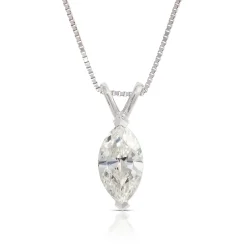 Marquise Diamond Pendant, ¾ Carat Total Weight, 14K White Gold Clearance