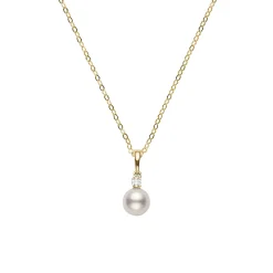 Mikimoto A+ Akoya Cultured Pearl & Diamond Necklace 18K, 7mm Online