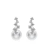 Mikimoto Akoya Cultured Pearl Earrings in 18K White Gold with Diamond Best