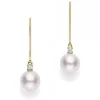 Mikimoto Akoya Cultured Pearl & Diamond Drop Earrings 18K, 6mm Discount