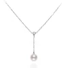 Mikimoto Akoya Cultured Pearl & Diamond 'Y' Drop Necklace 18K