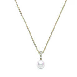 Mikimoto Akoya Cultured Pearl & Diamond Pendant 18K Best