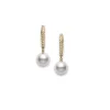 Mikimoto Classic Cultured Akoya Pearl and Diamond Earrings, 18K Yellow Gold Clearance