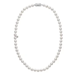 Mikimoto 16 Inch Akoya Cultured Pearl Necklace in 18K White Gold Sale