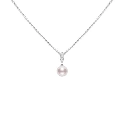 Mikimoto Morning Dew Akoya Cultured Pearl and Diamond Pendant, 18K White Gold Outlet