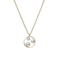Mikimoto Open Circle Triple Akoya Cultured Pearl Necklace 18K Online