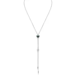 Mikimoto Pearls in Motion Mixed Pearl and Diamond Necklace, 18K White Gold New