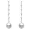 Mikimoto White South Sea Cultured Pearl & Diamond Earrings 18K Hot