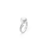Mikimoto White South Sea Cultured Pearl Ring in 18K White Gold with Diamond Hot