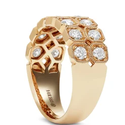 Milgrain Boxset Diamond Ring, 14K Yellow Gold Outlet