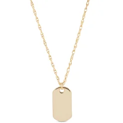Mini Dog Tag Pendant, 14K Yellow Gold Sale