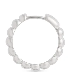 14MM Beaded Hoop Earrings, Sterling Silver Clearance