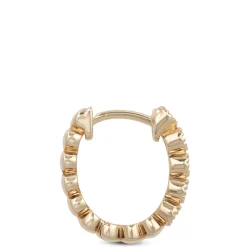 12MM Bezel Set Diamond Huggie Hoop Earrings 14K Best