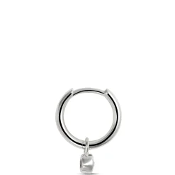 12MM Classic Hoop Earrings with Round Diamonds, 0.07 Total Weight, 14k Yellow Gold Outlet
