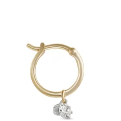 10MM Diamond Dangle Hoop Earrings, 14K Yellow Gold Outlet