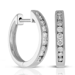 16MM Diamond Hoop Earrings 14K, 1/3 ctw. Clearance